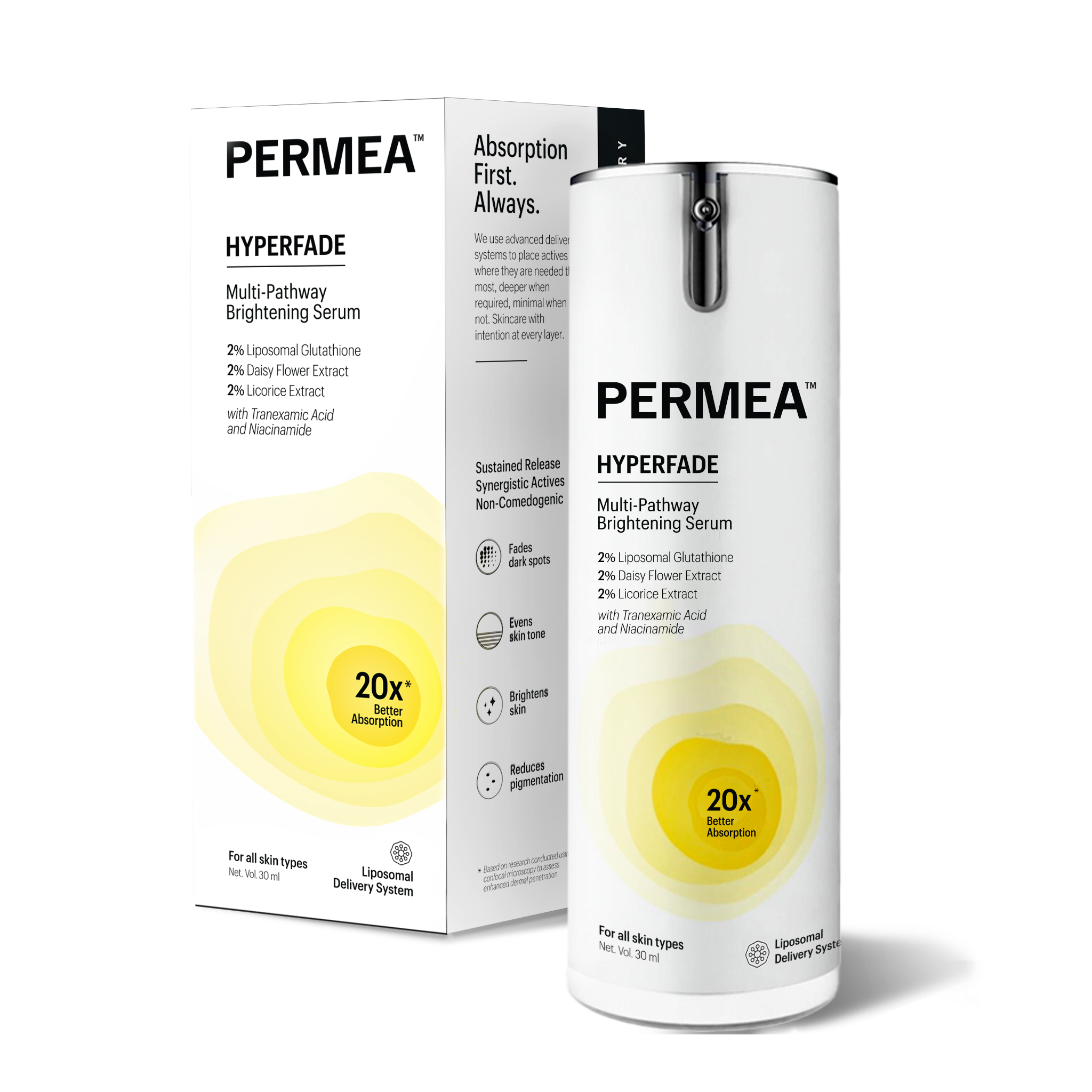 Hyperfade | Multi pathway brightening serum | 30ML Permea Hyperfade | Multi pathway brightening serum | 30ML Permea